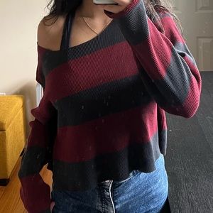 Cropped striped sweater